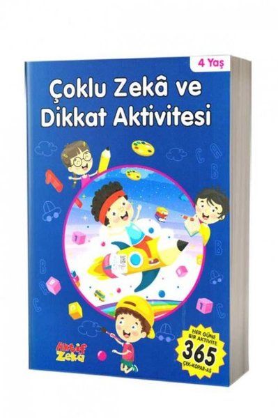 4 Yaş Çoklu Zeka ve Dikkat Aktivitesi - Mavi Kitap - Kolektif kitap kapağı