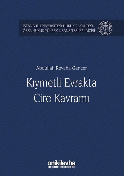 Kıymetli Evrakta Ciro Kavramı - Abdullah Revaha Gencer kitap kapağı