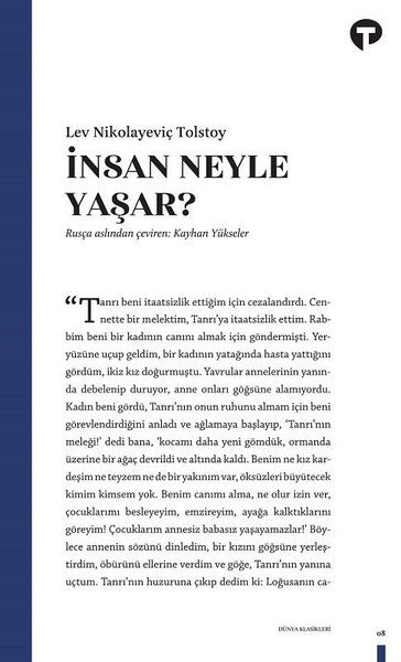 İnsan Ne İle Yaşar? - Lev Nikolayeviç Tolstoy kitap kapağı