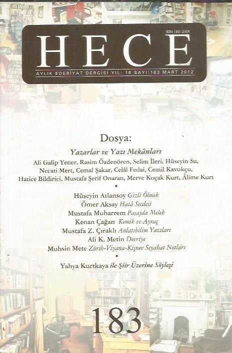 Hece Aylık Edebiyat Dergisi Sayı: 183 - Kolektif kitap kapağı