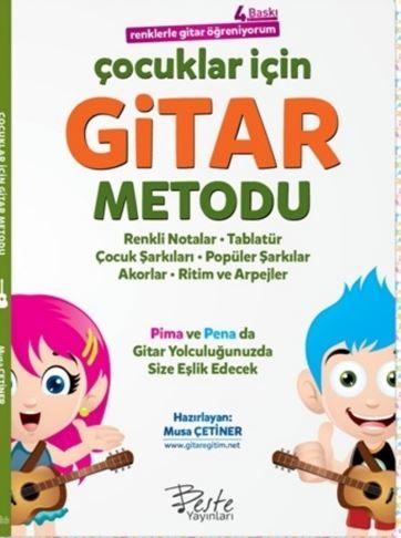 Çocuklar İçin Gitar Metodu - Renklerle Gitar Öğreniyorum - Musa Çetiner kitap kapağı