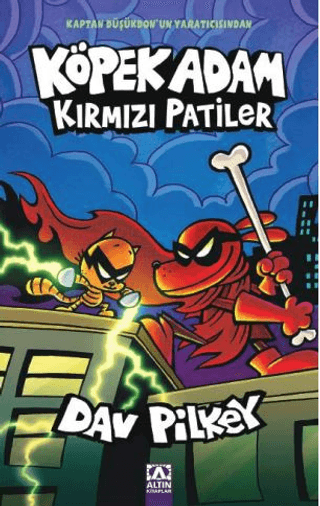 Köpek Adam Kırmızı Patiler - Dav Pilkey kitap kapağı