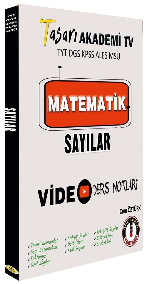 DGS ALES TYT Matematik Sayılar Video Ders Notları - Cem Öztürk kitap kapağı