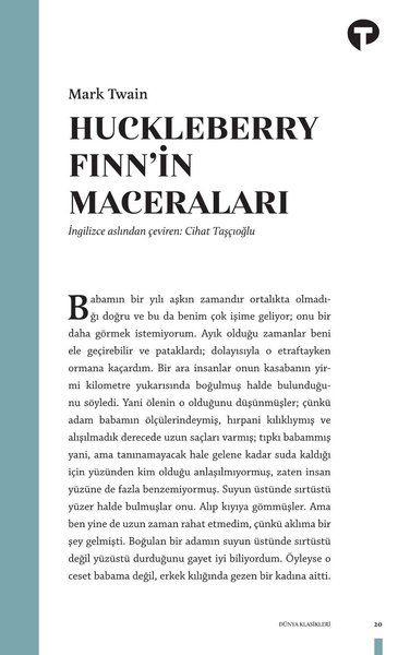 Huckleberry Finn'in Maceraları - Mark Twain kitap kapağı
