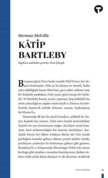 Katip Bartleby - Herman Melville kitap kapağı