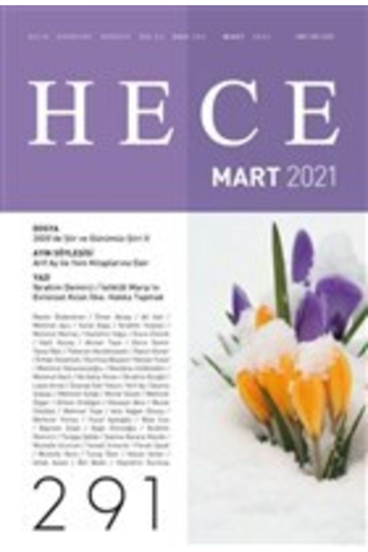 Hece Aylık Edebiyat Dergisi Sayı: 291 Mart 2021 - Kolektif kitap kapağı