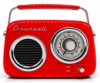 Retro Tasarımlı Bluetooth FM Radyo Kırmızı kitap kapağı