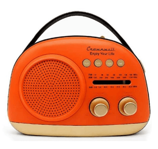 Crownwell Taşınabilir Bluetooth Retro Radyo Arizona Serisi / Orange kitap kapağı