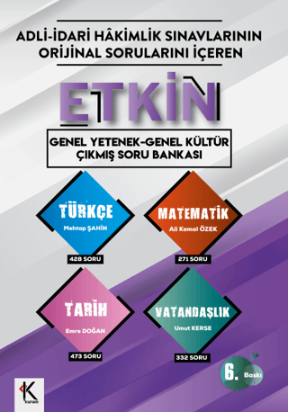 2026 Etkin Genel Yetenek - Genel Kültür Çıkmış Soru Bankası - Mehtap Şahin kitap kapağı