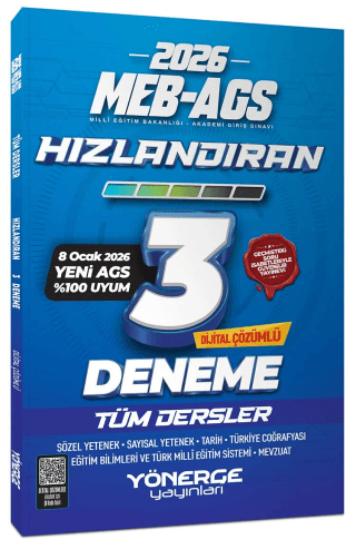 2026 MEB-AGS Tüm Dersler Hızlandıran 3 Deneme Çözümlü - Kolektif kitap kapağı
