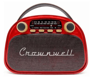 Crownwell Taşınabilir Bluetooth Retro Radyo Arizona Serisi (Metalik Kırmızı) kitap kapağı