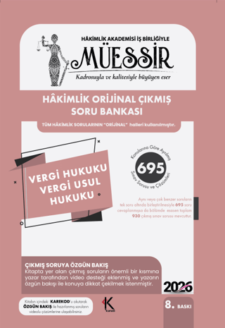 2026 Müessir Vergi Hukuku - Vergi Usul Hukuku - TVS Çıkmış Soru Bankası - Sertkan Erdurmaz kitap kapağı