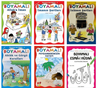 Çocuklar İçin Boyamalı Dini Bilgiler Seti (6 Kitap) - Mürşide Uysal kitap kapağı
