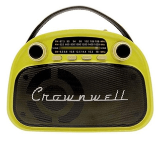 Crownwell Taşınabilir Bluetooth Retro Radyo Arizona Serisi Limon Sarısı(Neon Yeşil) kitap kapağı